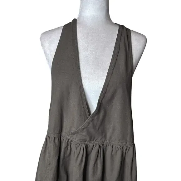 The Shanty Corporation Zhivago Pinafore Sleeveless Midi Dress Green L/XL - Picture 4 of 8